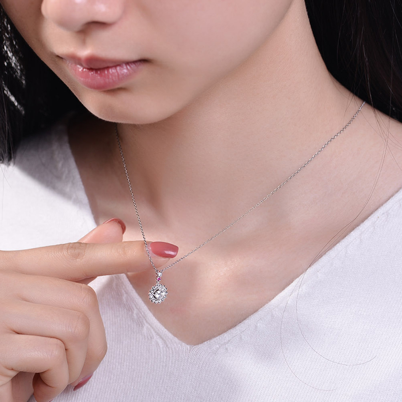 佐卡伊摩天轮白18k金钻石项链