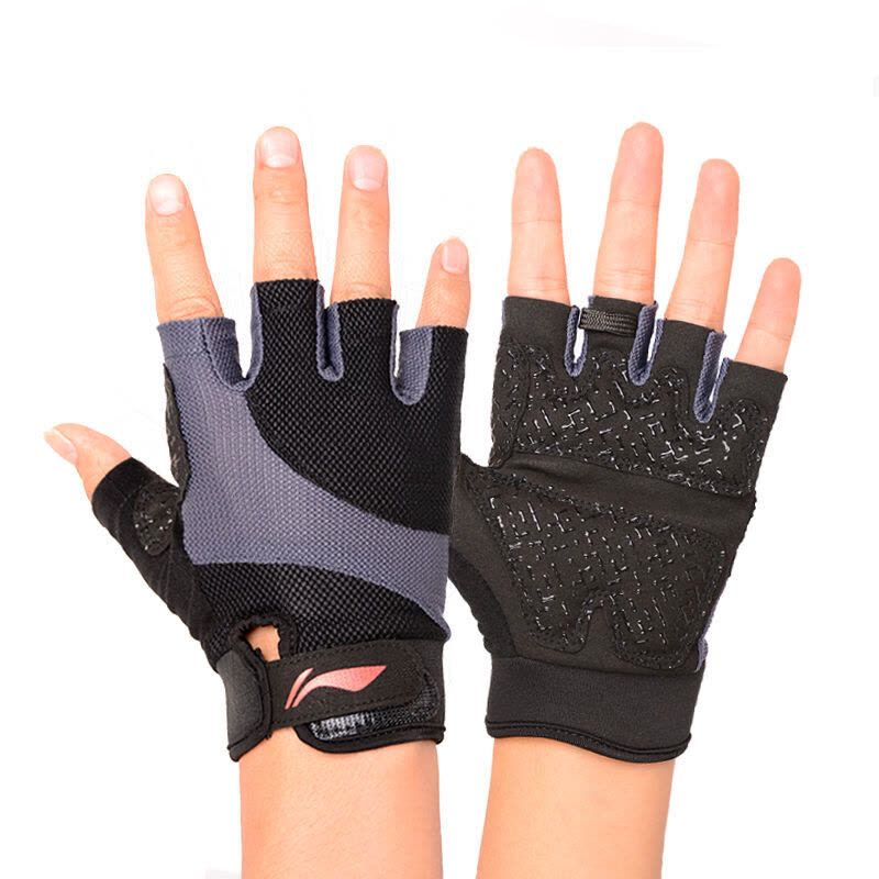 李宁LI-NING 运动护具 运动健身手套（黑灰） LQAK586-1 L码（20-23cm）图片