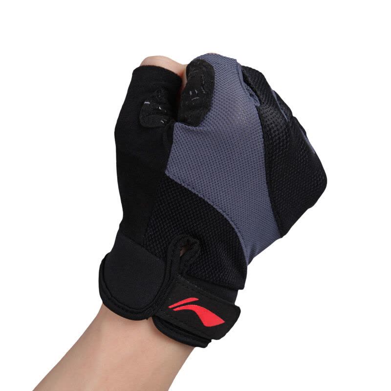李宁LI-NING 运动护具 运动健身手套（黑灰） LQAK586-1 L码（20-23cm）图片