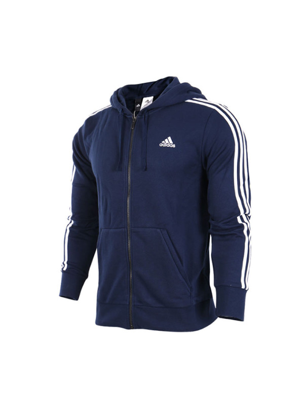 阿迪达斯adidas透气保暖运动服针织连帽夹克外套-S98787