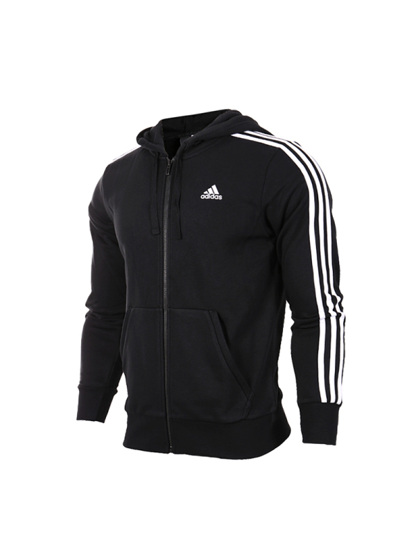阿迪达斯adidas透气保暖运动服针织连帽夹克外套-S98787