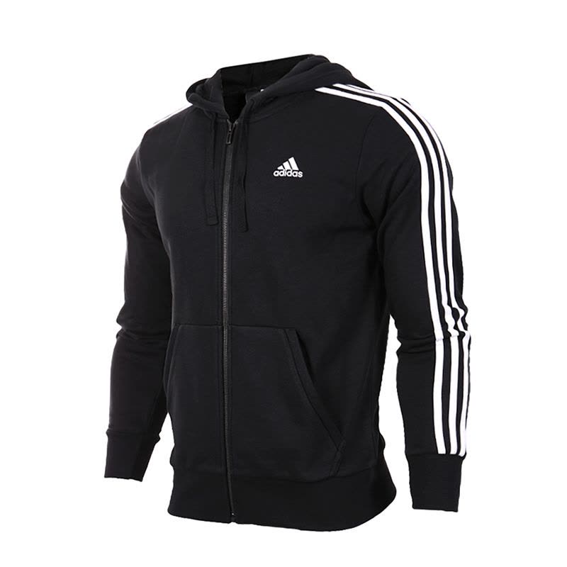 阿迪达斯adidas透气保暖运动服针织连帽夹克外套-S98787图片