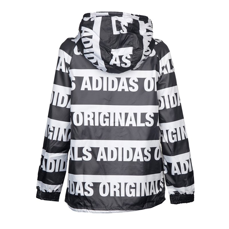 adidas女装秋女子三叶草时尚休闲运动防风连帽外套BR7859