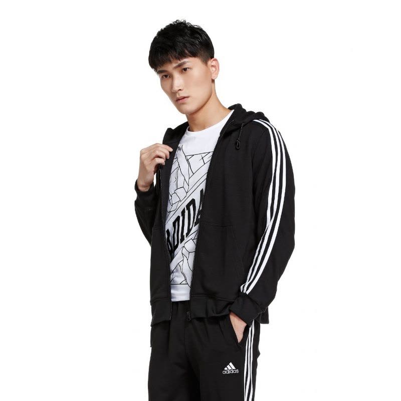 阿迪达斯adidas男装开衫帽衫-TR30J5-BW图片