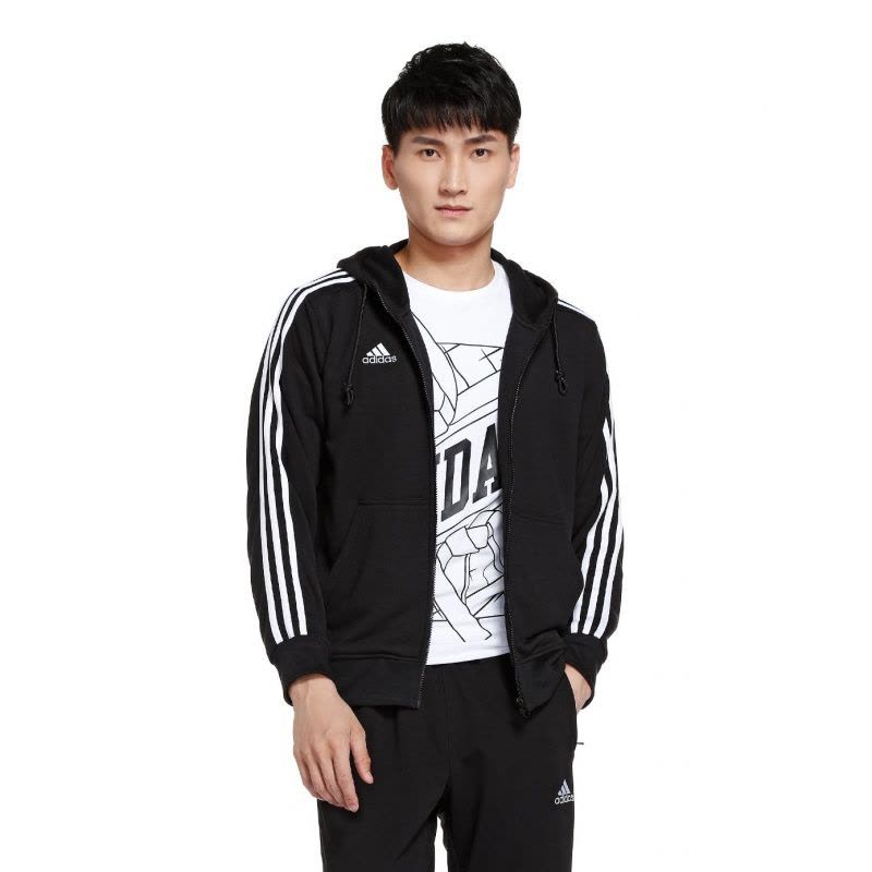 阿迪达斯adidas男装开衫帽衫-TR30J5-BW图片