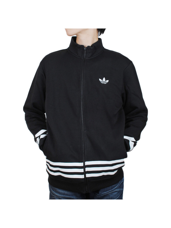 Adidas三叶草外套男抓绒保暖立领夹克AZ1108