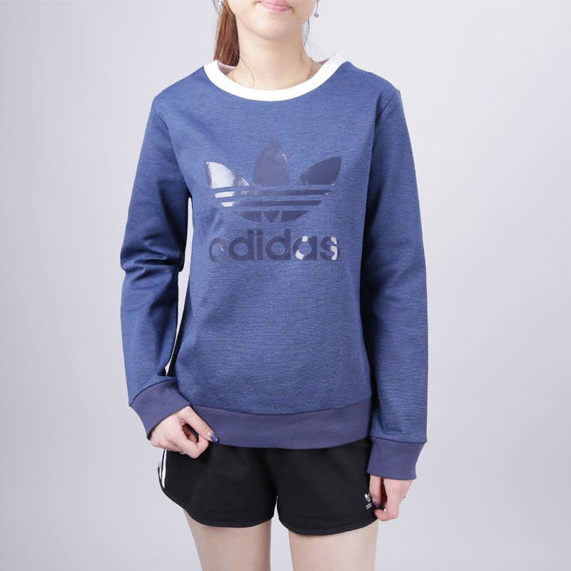 adidas阿迪达斯三叶草17年春季女子休闲套头衫BJ8293图片