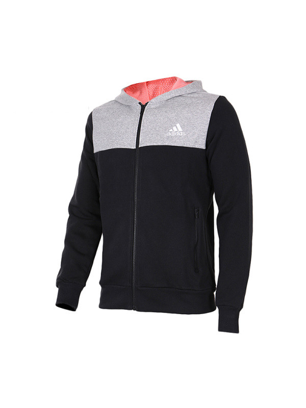 阿迪达斯adidas男装保暖耐磨连帽夹克-AY4539