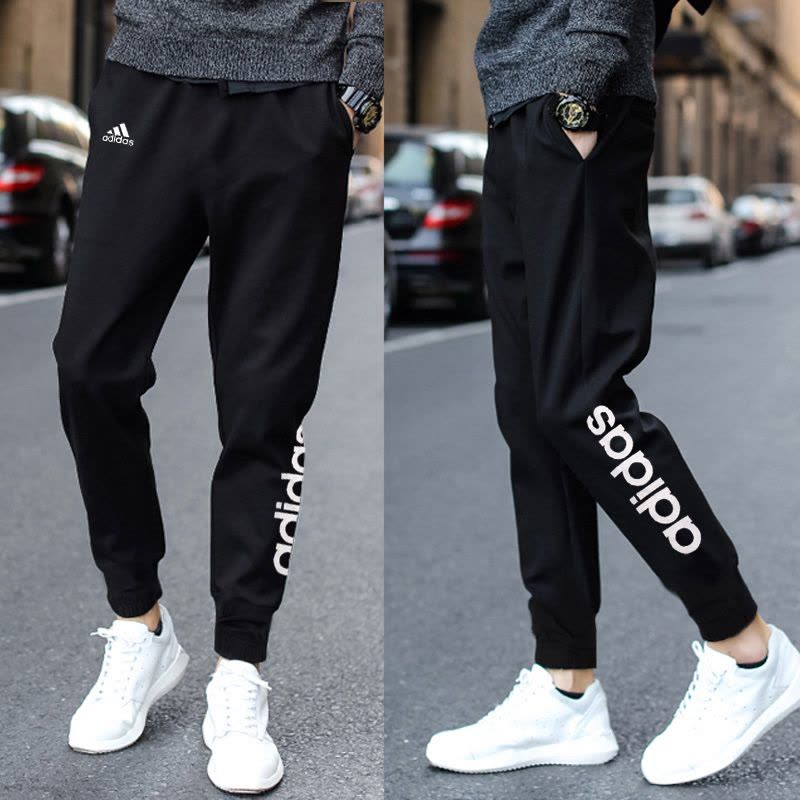 阿迪达斯adidas男裤冬季针织保暖收口小脚裤休闲长裤-BP8742图片