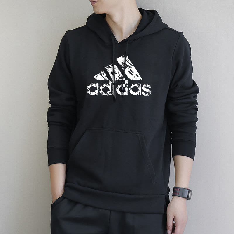 阿迪达斯正品春季男运动休闲套头卫衣帽衫图片