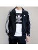 阿迪达斯外套春季针织大码透气运动夹克休闲防风外套-BR1024