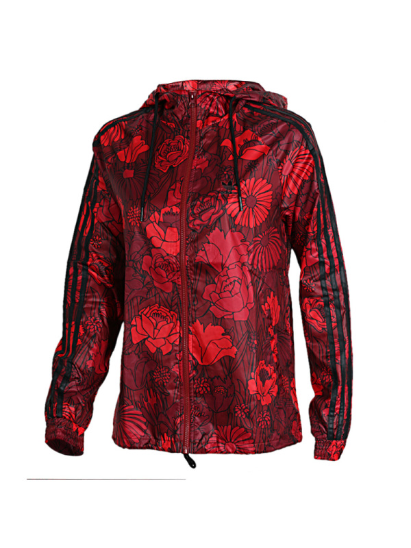 阿迪达斯三叶草女秋梭织透气防风夹克运动休闲外套-AY7965