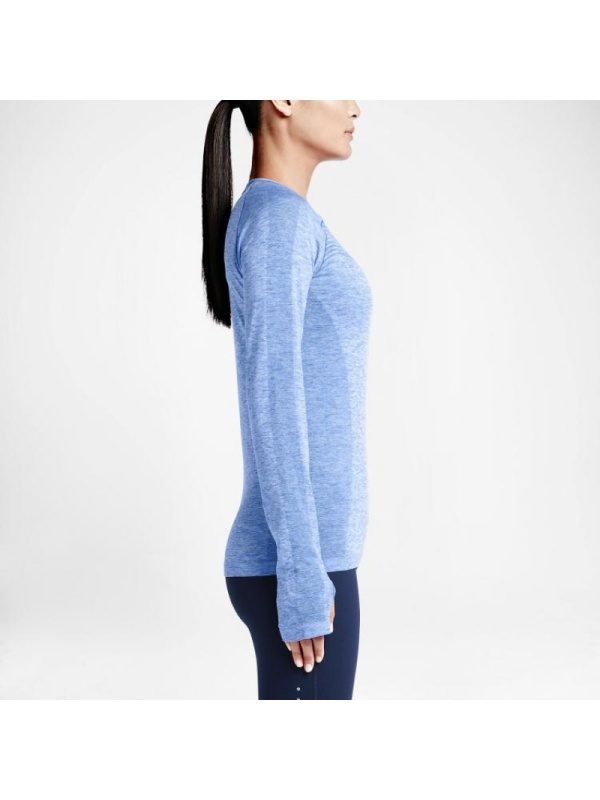 NIKE耐克DRI-FIT女跑步速干针织衫长袖T恤-718583-486