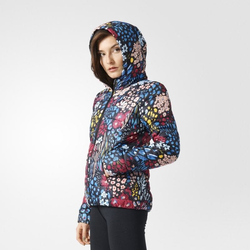 阿迪达斯三叶草棉服女装印花运动保暖防风外套AY4746图片