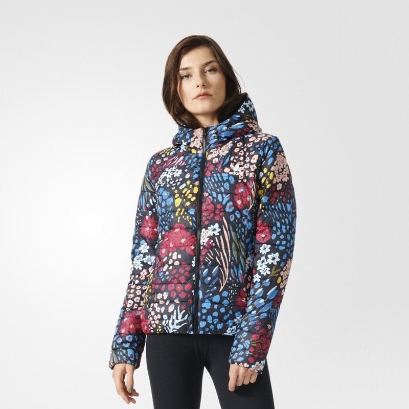 阿迪达斯三叶草棉服女装印花运动保暖防风外套AY4746图片
