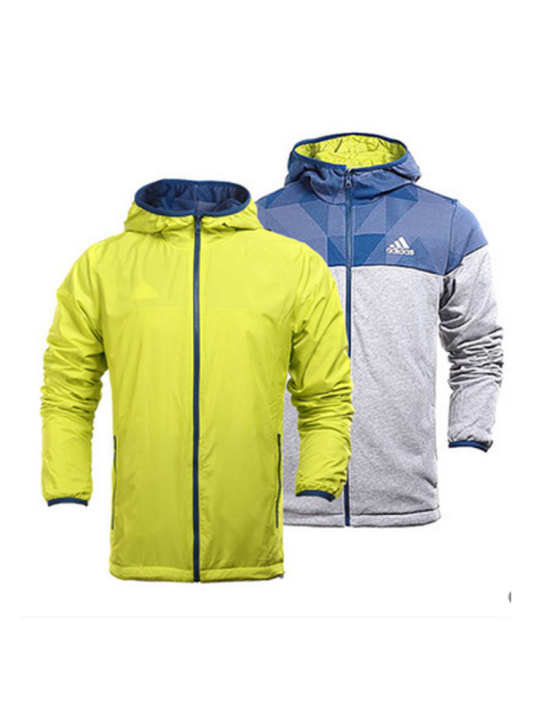 阿迪达斯adidas两面运动休闲男装连帽夹克-AY4534