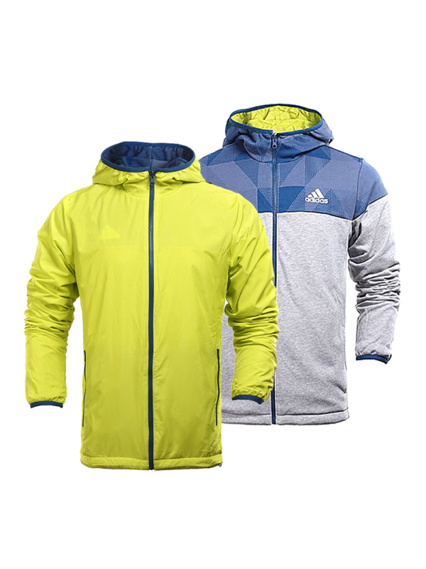 阿迪达斯adidas两面运动休闲男装连帽夹克-AY4534