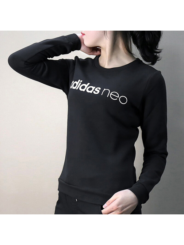 Adidas阿迪达斯NEO女装上衣冬季休闲运动服圆领卫衣套头衫CE3514