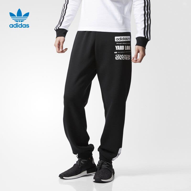 三叶草（Adidas）男裤运动裤秋冬休闲收口小脚裤针织长裤CD8174图片