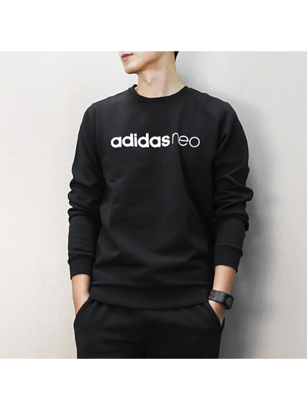 阿迪达斯男装冬neo运动休闲舒适透气长袖加绒保暖卫衣套头衫-CE3511