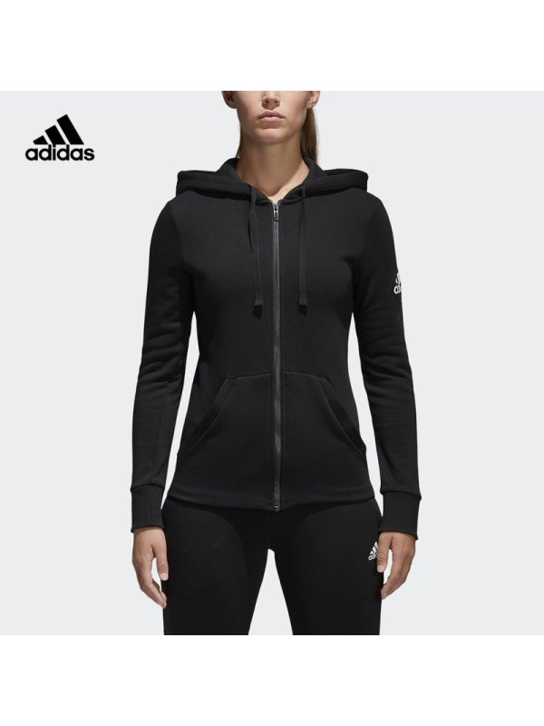 adidas阿迪达斯运动型格女子卫衣黑-S97085