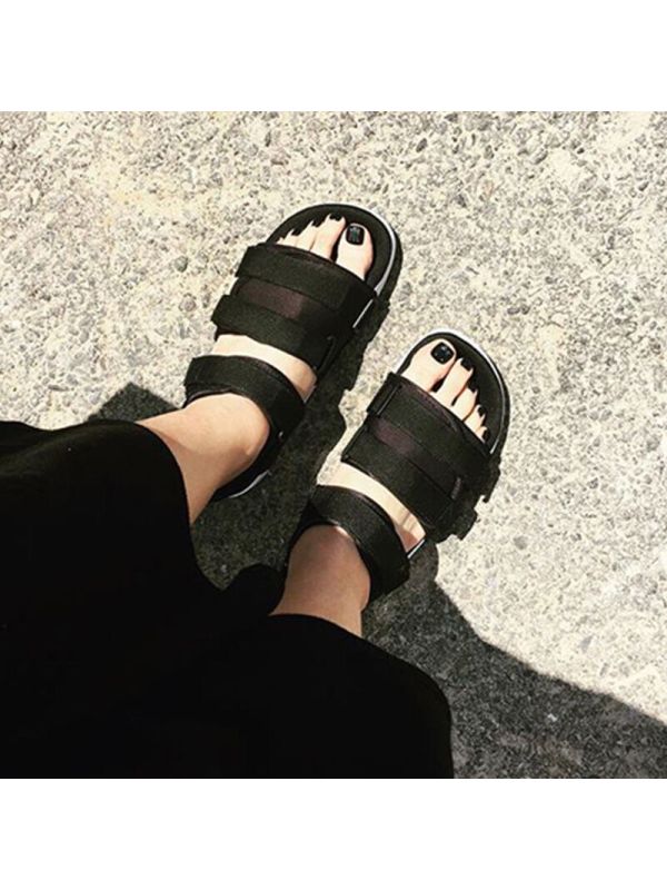 Adidas阿迪达斯三叶草女鞋ADILETTE魔术贴沙滩休闲凉鞋拖鞋S75382