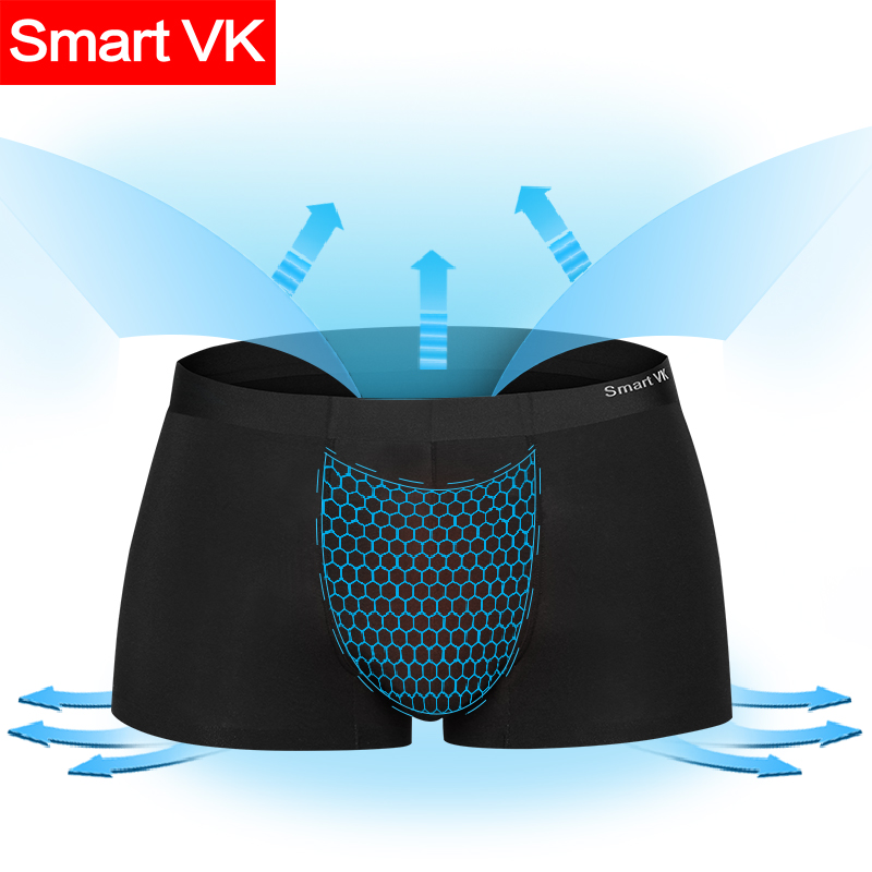 Smart VK【3条装】银离子无痕轻薄性感透气平角男士性感舒适内裤3黑