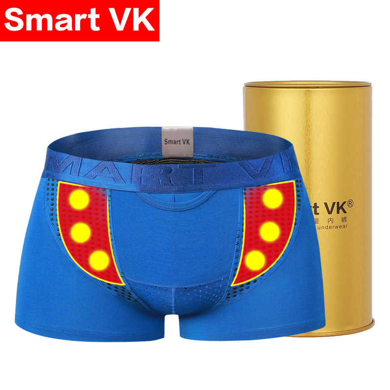 Smart VK英国卫裤官方正品第十代【夜月款3条装】磁能量枪弹本命年健康分离男士内裤2红1蓝