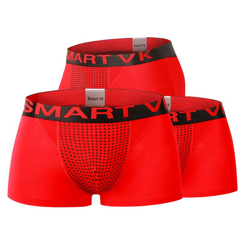 Smart VK【强效版3条装】英国卫裤官方正品磁能量男士 生理第十代舒适健康内裤3红图片