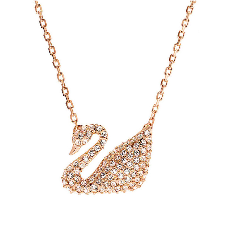 SWAROVSKI施华洛世奇玫瑰金色天鹅水晶项链5121597