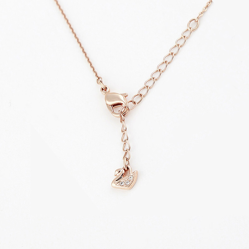 SWAROVSKI施华洛世奇玫瑰金色天鹅水晶项链5121597