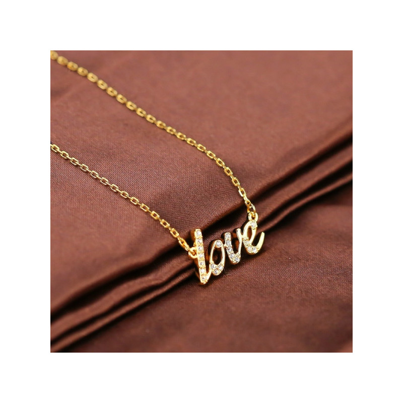 SWAROVSKI施华洛世奇金色love字母水晶项链 人造水晶 送恋人5093578