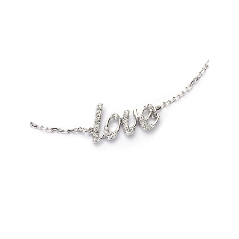SWAROVSKI施华洛世奇银色love字母水晶项链 人造水晶 送恋人5093577