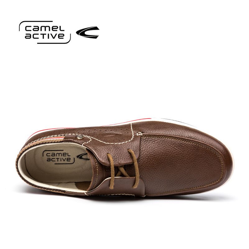 骆驼动感（camel active）男鞋日常休闲板鞋牛皮透气男士中青年简约皮鞋