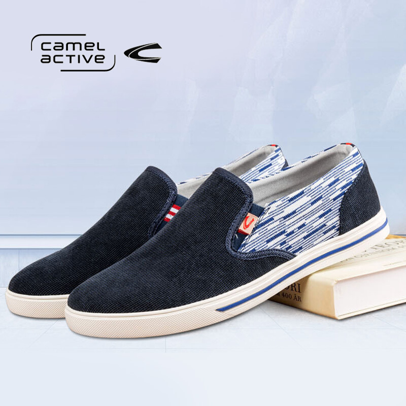 骆驼动感（camel active）春夏男士简约韩版帆布鞋套脚休闲板鞋男布鞋