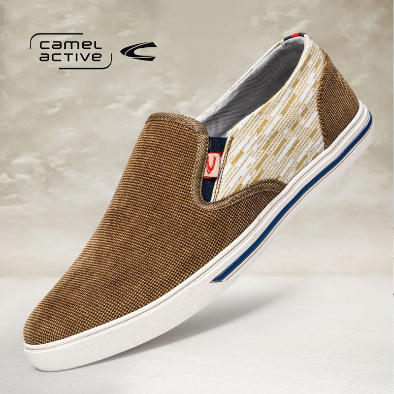 骆驼动感（camel active）春夏男士简约韩版帆布鞋套脚休闲板鞋男布鞋