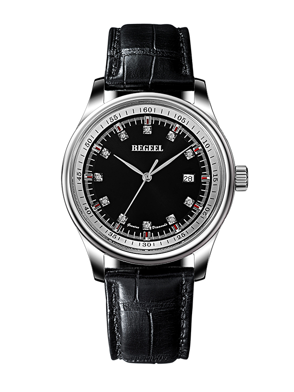 宾爵begeel手表速赛系列进口石英机芯男士手表至简真钻石英腕表商务