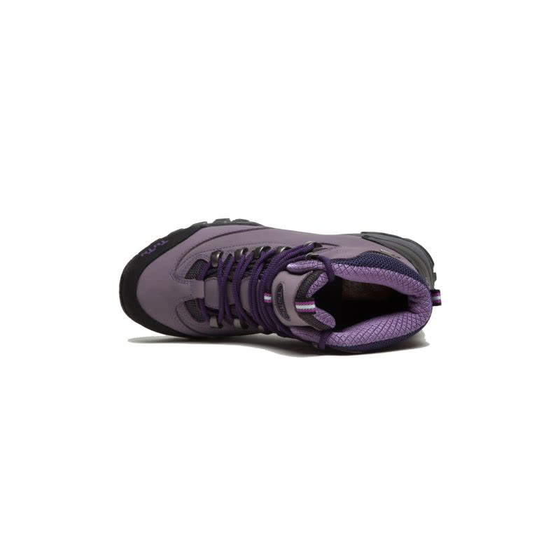 BIODRY防水 女款黑紫色登山鞋 牛皮透气图片