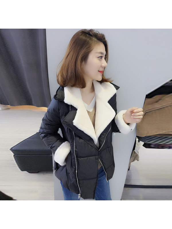 BOBOWALTZ春冬女2019新款韩版毛领修身收腰欧美轻薄羽绒服外套B172f2204p3330