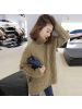 梵莉思(FANLISI)夏女2019新款 欧货韩版宽松慵懒套头高领毛衣针织衫F172g1389p1402