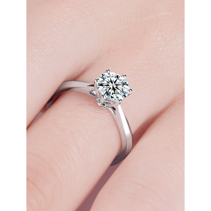 恒久之星18k金钻戒女款15分siij六爪经典款订婚戒求结婚女戒钻石戒指