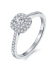 恒久之星 18k金钻石钻戒 女款结婚求婚钻石戒指 18k金共48分(13+35)SI/IJ色