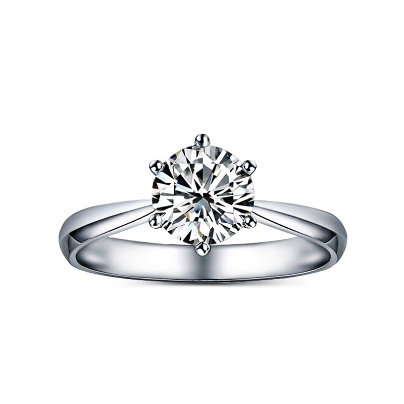 恒久之星经典六爪钻戒女款铂金23分side色