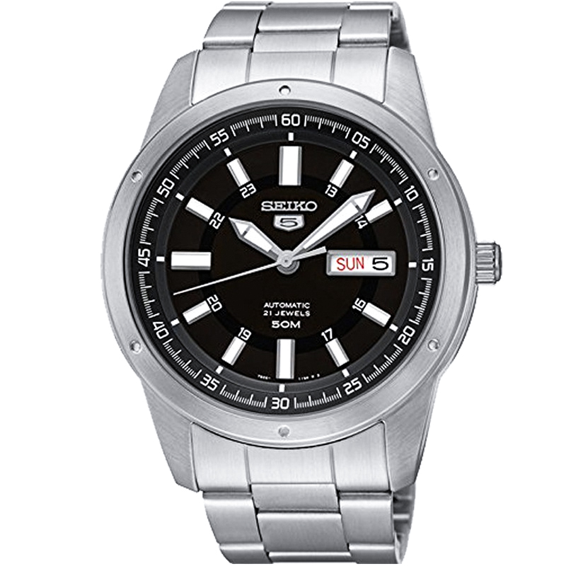 日本seiko精工手表5号全自动机械表男士商务防水男表snkn13j1