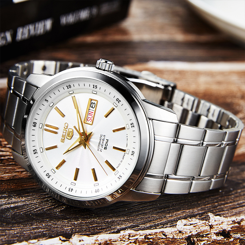 日本原装进口seiko精工5号机械男表商务休闲全自动手表snkm85j1