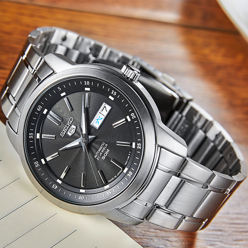 日本原装进口seiko精工5号机械男表商务休闲全自动手表snkm87j1