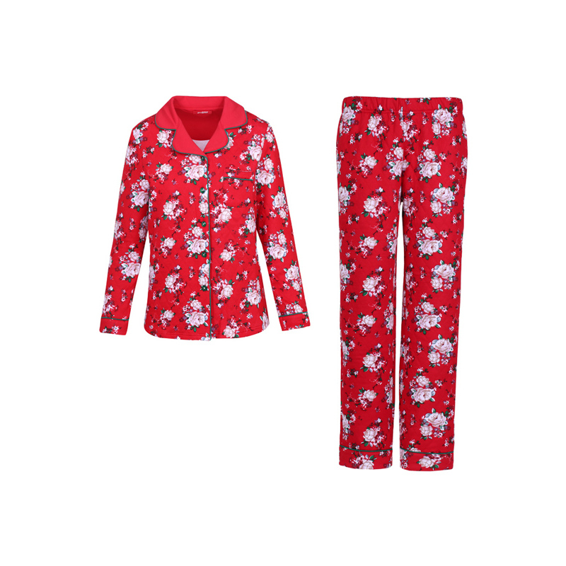 雅婷雅雯三层夹棉加厚居家服睡衣女冬季纯棉长袖家居服套装