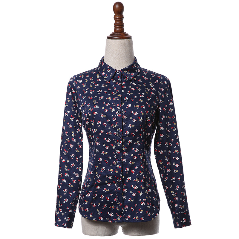 经典故事女装印花田园女士衬衣文艺小碎花纯棉长袖百搭衬衫