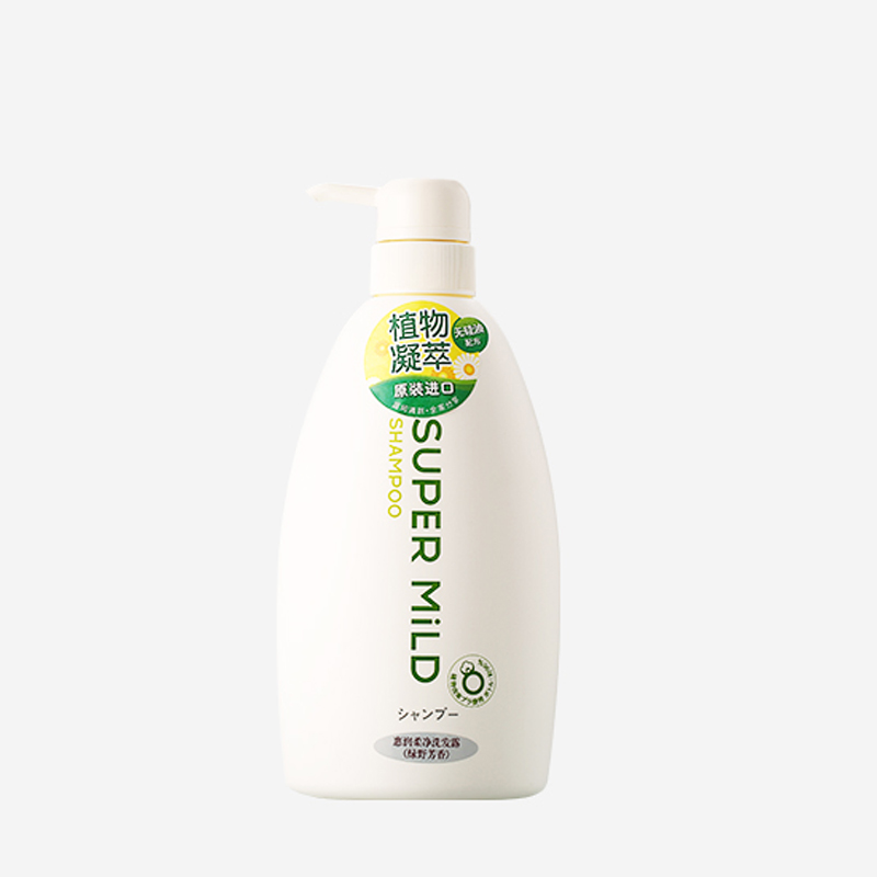 日本shiseido资生堂 super mild 惠润洗发露（柔净绿野芳香）<大瓶装>600ml（9支/箱） 白色