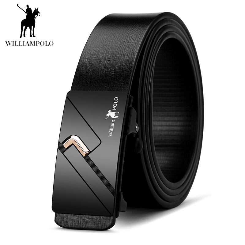 WilliamPOLO英皇保罗男士皮带自动扣牛皮腰带男款商务百搭裤带正装皮带